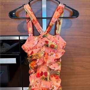 Floral Ruffle Sleeveless Dress